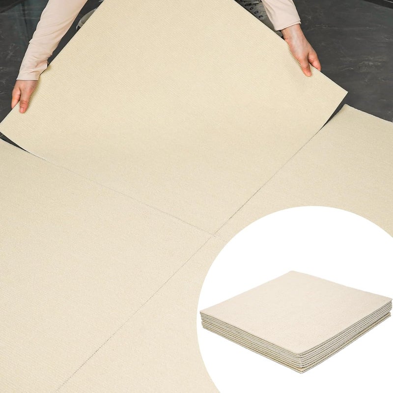 WAPANE Carpet Tiles Peel and Stick, Squares Carpet Floor Tile 24” x 24”, Soft Padded Carpet Tiles, Self Adhesive Carpet 10PC Tiles Per Box 40Sq Ft for Home Living Room Bedroom Office, Off-White - Image 1
